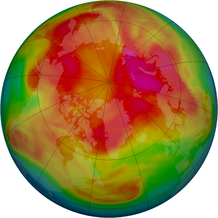 Arctic ozone map for 25 February 1987